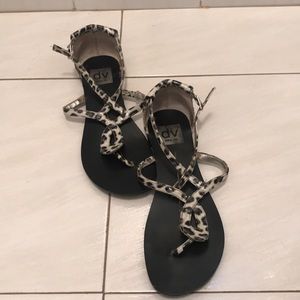Dolce Vita black and white leopard sandals